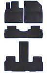 Megiteller Car Floor Mats Custom Fit for 2020 2021 2022 2023 Kia Telluride 3 Row Odorless Washable Heavy Duty Rubber (All Weather) Floor Liners Front and Rear Row Set Blue