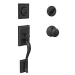 Schlage Addison Single Cylinder Handleset and Plymouth Knob, Matte Black (F60 ADD 622 PLY)