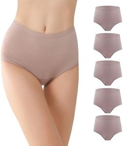 Battewa Washable Absorbency Incontinence Regular Underwear for Women, Reusable Leak Proof Protection Panties for Bladder Leakage(5Blush, Large, 5 Pack)