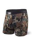 Saxx Men's Underwear – Vibe Super Soft Boxer Briefs with Built-in Pouch Support – Underwear for Men, Woodland Camo, X-Large