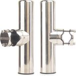 Mojiate Fishing Rod Holder 2 PCS Stainless Steel 360 Degree Adjustable Fit 7/8" to 1" Tube Clamp on Fishing for Boat Rails All Degree