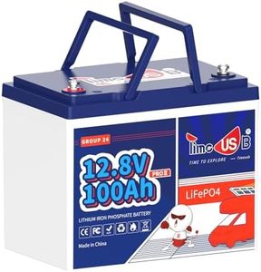 Timeusb Lithium Batterie 12V 100Ah Ultra-MINI Größe LiFePO4 Akku 1280Wh mit 100A BMS,Klasse-A-Batteriezellen,bis 15000 Zyklen für Wohnmobil Wohnwagen Solaranlage Trolling-Motoren,Ersatz für Blei-Säure