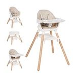 Komcot Baby High Chair, 6 in 1 Wood