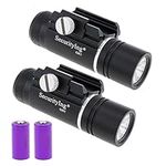 SecurityIng 320LM Rail Mounted Compact Pistol Light, Waterproof Mini Tactical Gun Flashlight Weapon Light Handgun Torch for Picatinny MIL-STD-1913 (2PC, with Battery)