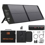 Mesuvida 100W Portable Solar Panel with 5 Ports, 24V MC4/12V DC/QC 3.0 USB-A & USB-C (PD 65W), Camping Solar Panel Kit, Foldable Solar Charger for Camping Power Stations Off-Grid