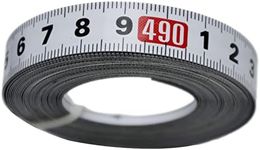 Meichoon Self-Adhesive Measuring Tape Sticky Steel Ruler Tape 1/2 x 16 ft, 5 m Left-Right Reading DC713