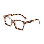 Hubeye Retro Oversized Large Frame Reading Glasses for Women Men Square Fashion Oprah Style Blue Light Blocking Computer Reader 1.00