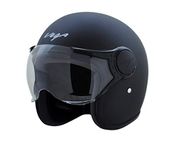 Vega Jet ISI DOT Certified Matt Finish Open Face Helmet for Men and Women with Clear Visor(Dull Black, Size:M)