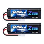 Zeee 7.2V 3600mAh RC NiMH Battery for RC Car RC Truck Associated HPI Losi Kyosho Hobby (2 Pack)