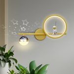 Smartway®-26 W Astronaut Gold LED, Wall Lamp for Kids Room, 3 Color (Warm White + Natural White + Cold White)