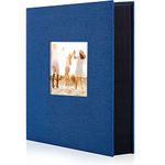 Artmag 4x6 300 Photos Linen Album Large Capacity Fabric Album for Family Wedding Anniversary Holds 300 Horizontal Photos (300 Pockets, Blue)