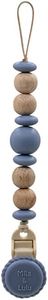 Mila & Lulu Silicone Pacifier Clip – Metal-Free, Rust-Free, 100% Food-Grade Silicone and Natural Beech Wood, Secure Pacifier Holder & Teething Accessory for Babies – Ocean