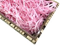 Eco Sarras Textured Pink Colour shredded paper crinkle paper grass strips gift tray decoration, gift hamper decorations, gift box fillers, wedding birthday valentines day gift (500 Grams)