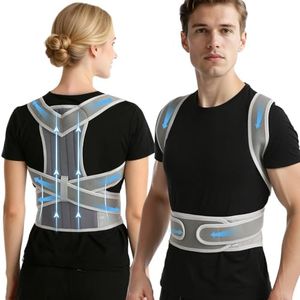 LOVSTORAGE Posture Corrector for Women and Men, Spine Posture Correcto, Adjustable Shoulder Back Support, Shoulder Straightener for Scoliosis, Hunchback, Thoracic, Spine Corrector (XL, Gray)