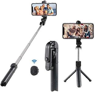 Wireless Selfie Stick, 360° Adjustable Remote Selfie Stick with Tripod Stand and Detachable Wireless Remote, Support Video Record, Extendable Monopod for iPhone 15 14 13 12, Galaxy Android Machines