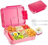 Bento Lunch Box for Kids & Adults, Lunch Containers, Leak Proof Lunch Box Containers Kit, BPA-Free, Lunchbox Containers with Tablewares (Pink)