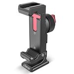 ULANZI ST-27 Aluminum Phone Tripod Mount w/ 3 Cold Shoes, Arca-Swiss Cell Phone Tripod Mount Adapter w/ 3 1/4" Interfaces, 360° Adjustable Phone Tripod Bracket Holder for iPhone, Samsung & All Phones