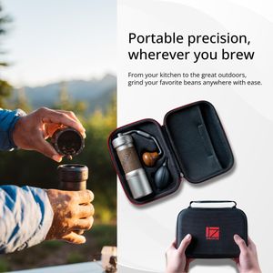 1Zpresso K-Ultra Manual Coffee Grinder Silver – Stainless Steel Burr, Foldable Handle, Adjustable Settings, Carrying Case