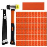 Laminate Flooring Kit with 60 Spacers, Laminate Wood Flooring Installation Kit, Solid Tapping Block, Heavy Duty Pull Bar and Diameter 1.3in High-Strength Double-Faced Hammer(Orange)