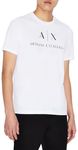 AX Armani Exchange Men's Crew Neck Logo Tee, White, X-Large