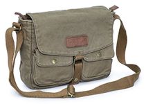 Gootium Vintage Canvas Messenger Bag Men’s Crossbody Bag, Army Green