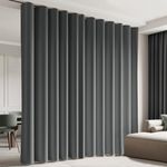 cbsroro Room Divider Blackout Curtain Total Privacy Thermal Insulated Curtains for Patio Door, Living Room, Bedroom Partition and Shared Office Space, W100 × L108,1 Panel, Dark Grey