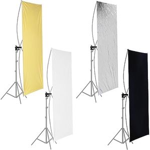 Neewer 35" x 70"/ 90 x 180cm Photo Studio Gold/Silver & Black/White Flat Panel Light Reflector with 360 Degree Rotating Holding Bracket and Carrying Bag