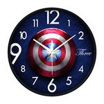 NATUREL Round Shape Wall Clock with Plastic and Glass for Home/Kitchen/Living Room/Bedroom/Office