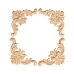 4Pcs Wood Carved Onlay Appliques, Unpainted Wooden Corner Carving Decals, Furniture Decor for Cabinet Headboard Cupboard Mirror Sofa Mantel Side Table TV Stand Upgrade, 12x12cm/4.72"x4.72"