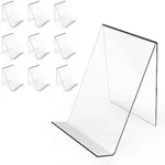 Boloyo Acrylic Book Stand Without Ledge,6 Inch 10PC Clear Acrylic Display Easel Transparent Display Stand Holder Tablet Holder for Displaying Pictures,Books,Artworks, CDs