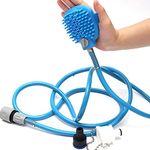 yufana Pet Shower Sprayer Bath Massage Brush,Dog Shower Sprayer Attachment Set Dog Wash with Hose and Shower Attachment Dog Shower Sprayer,for Pet Bathing Washing Outdoor Indoor(2.5 m,Blue)