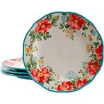 HDmirrorR The Pioneer Woman Vintage Floral 10.5" Dinner Plate Set, Set of 4