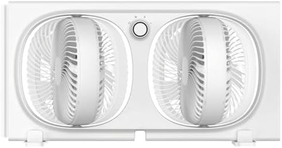 shinic 3-Speeds Window Fan with 180°+90° Rotatable Fans, Manual Reversible, Vertical Window Fan with Rigid & Accordion Expanders, Width Adjustable (21.65" to 33.27"), Ideal for Home, Kitchen, Bedroom