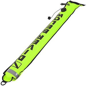 Joyzan Scuba Diving Surface Marker Buoy, 6FT Inflatable Safety Surface Markers Buoy SMB Diver Below Signal Flag Tube Equipment Open Bottom with Reflective Strip on Top and Plastic Clip for Underwater