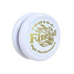 Yomega Fireball -HIGH Performance YOYOS Responsive Transaxle Yoyo, Great for Players to Perform Like Pros + Extra 2 yo yo Strings & 3 Month Warranty (White and Gold)