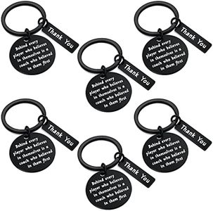 Yetene 6 Pcs Coach Gifts Keychain Baseball Coach Appreciation Gift for Softball Football Soccer Coach Thank you Gift (Black)