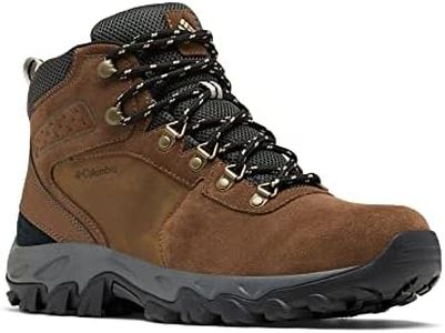 Columbia Men's Newton Ridge Plus II Suede Waterproof Hiking Boots, Dark Brown, Dark Grey, 8.5