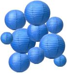 LIHAO Dark Blue Paper Lanterns for Weddings, Birthdays, Parties and Events, 4 Size - 10 Piece