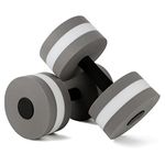 Aquatic Exercise Dumbbells, 2 Pack Water Dumbbell for Water Aerobics Kids Barbell Water Weights for Pool Exercise, Exercise Foam Dumbbells Water Fitness Exercises Equipment Pool Barbells Pool(Gray)