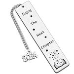 HULALA Enjoy The Next Chapter Bookmark Inspirational 2024 Graduation Retirement Birthday Book Lover Gifts for Women Men Seniors Colleague Leaving New Job New Daddy Mummy Gift Him Her