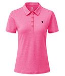 YSENTO Women's Sports Golf Shirts Breathable Quick Dry Short Sleeve Polo T-Shirts(Pink,m)