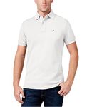 Tommy Hilfiger Men's Short Sleeve Cotton Pique Polo Shirt in Regular Fit, Classic White, Large
