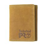 Timberland PRO Men's Leather RFID Trifold Wallet with Id Window, Wheat/Pullman, One Size