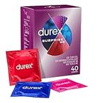 Durex Surprise Me Condoms, 40s, Variety Pack, Thin Feel, Originals Extra Safe, Pleasure Me, Tickle Me, Easy On Shape, Teat Ended