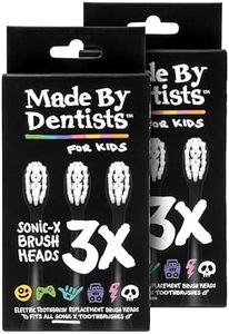 Made By Dentists Sonic X Replacement Heads – 6 Brush Heads (2x3 Packs), Soft Bristles for Kids and Teens, 18 Months Supply, Fits Only Sonic X Electric Toothbrushes