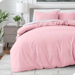 Bare Home Duvet Cover Set King Size - Premium 1800 Ultra-Soft Duvet Cover Set - Lightweight - Cooling Duvet Cover - Bed Duvet Cover with 2 Pillowcases (King, Light Pink)