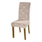 HOKIPO Chair Covers Set of 1, 200 GSM Embossed Velvet, Light Camel (AR-5125-LCML)