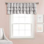 Lush Decor Belle Valance Vintage Chic Style Single Curtain, 84" W x 18" L, Gray