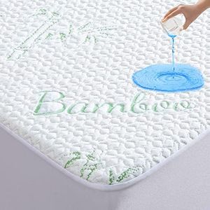 GOONIK California King Mattress Protector, Breathable Bamboo Viscose Waterproof Cal King Mattress Pad Cover with 6-18 inches Deep Pocket