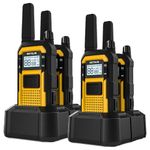 Retevis RB648 Heavy Duty Walkie Talkies, Waterproof 2 Way Radio, MIL-STD-810H, Advanced Triple Proof, 2000mAh, Emergency, Walkie Talkies for Adults Long Range for Contractor (4 Pack)